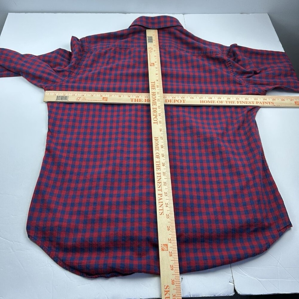 Ledbury Button Down Shirt Long Sleeve Red Blue Plaid Cotton Men’s 17 Tailored - Picture 3 of 9